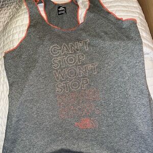 The North Face Heather Gray Tank with Coral Highlights
